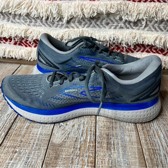 Brooks Glycerin 19 Mens Size12.5 Running Shoes Gray Blue Athletic Sneakers Gym - Picture 3 of 10
